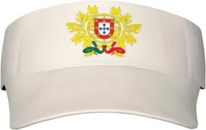 Coat of Arms of Portugal Adult Sun Visor Cap - UV Protection, Breathable, Adjustable, Sports & Outdoor Hat Black