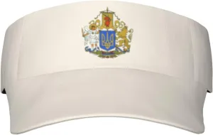 Coat of Arms Ukraine Adult Sun Visor Cap - UV Protection, Breathable, Adjustable, Sports & Outdoor Hat Black