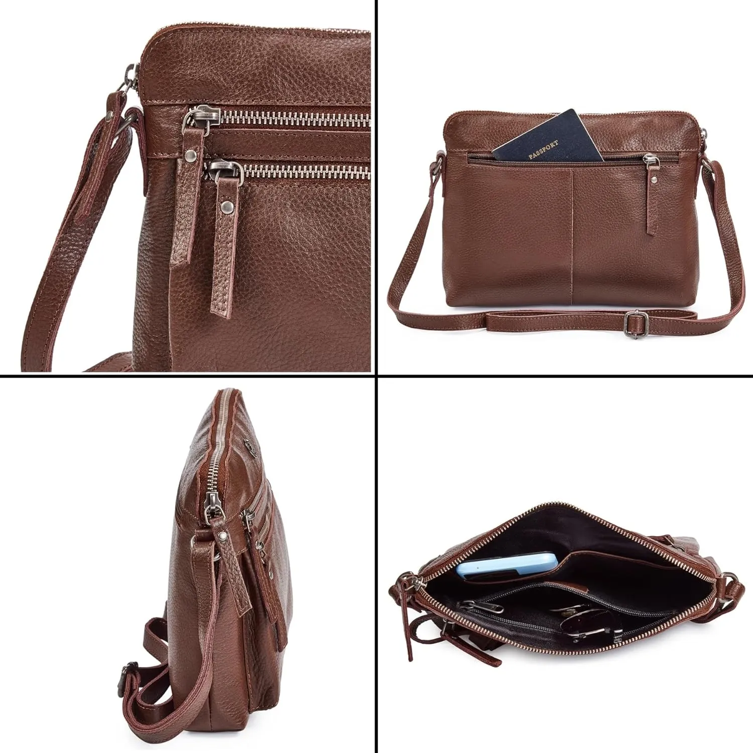 Cochoa Real Leather Soft Crossbody Bags for Women Small Purse Trendy Shoulder Sling Travel Crossover