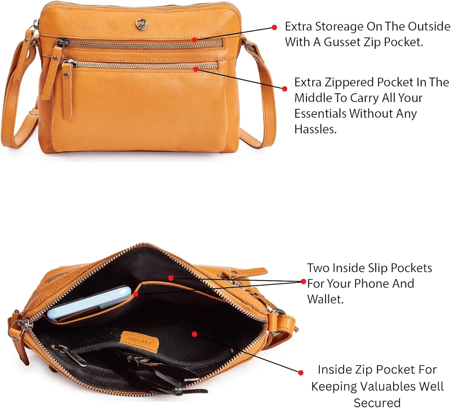 Cochoa Real Leather Soft Crossbody Bags for Women Small Purse Trendy Shoulder Sling Travel Crossover