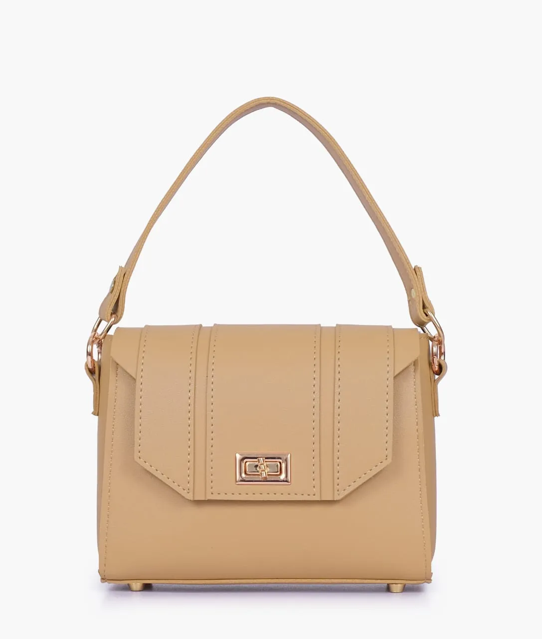 Cofee Compact Top Handle Cross Body Bag