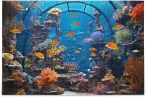 Colorful Fishes Jigsaw Puzzle for Kids Adults 500 Piece Wooden Puzzle Educational Games Toy Gifts Home Decor