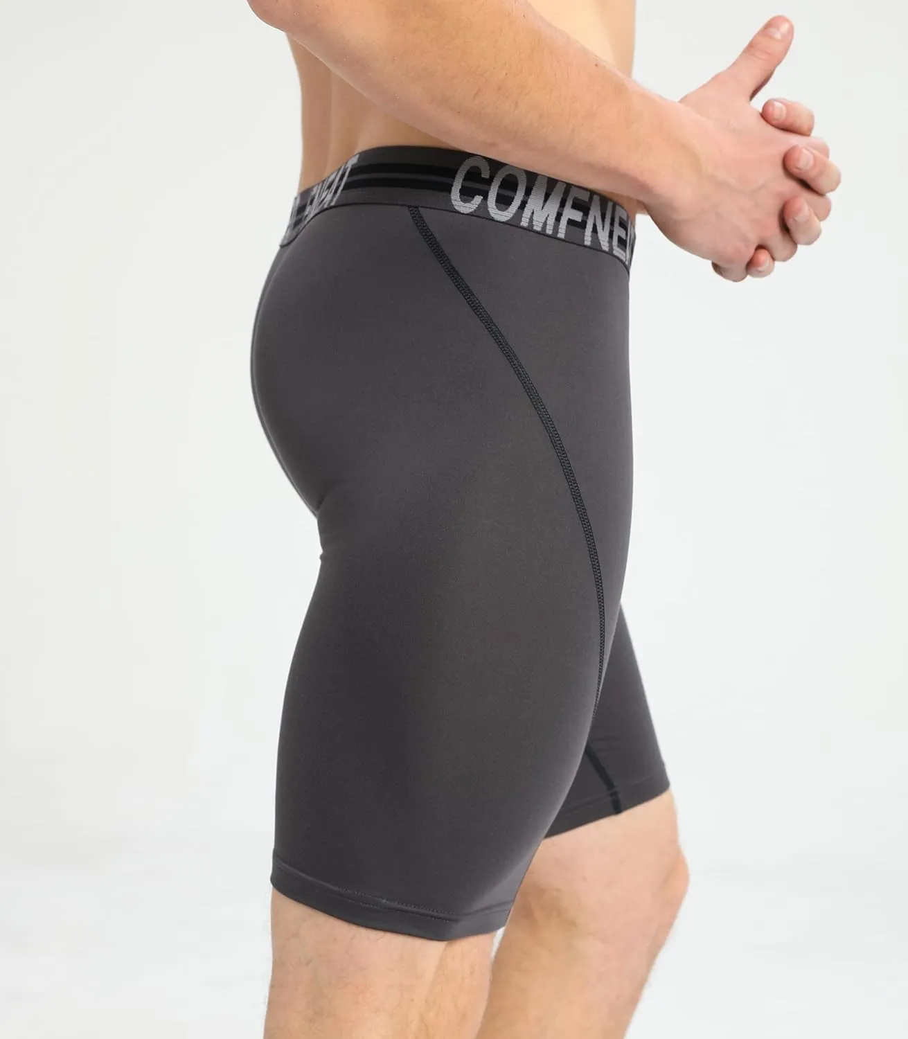 Comfneat Men's 9" Long Boxer Briefs Sports Performance Breathable Underwear 4-Pack