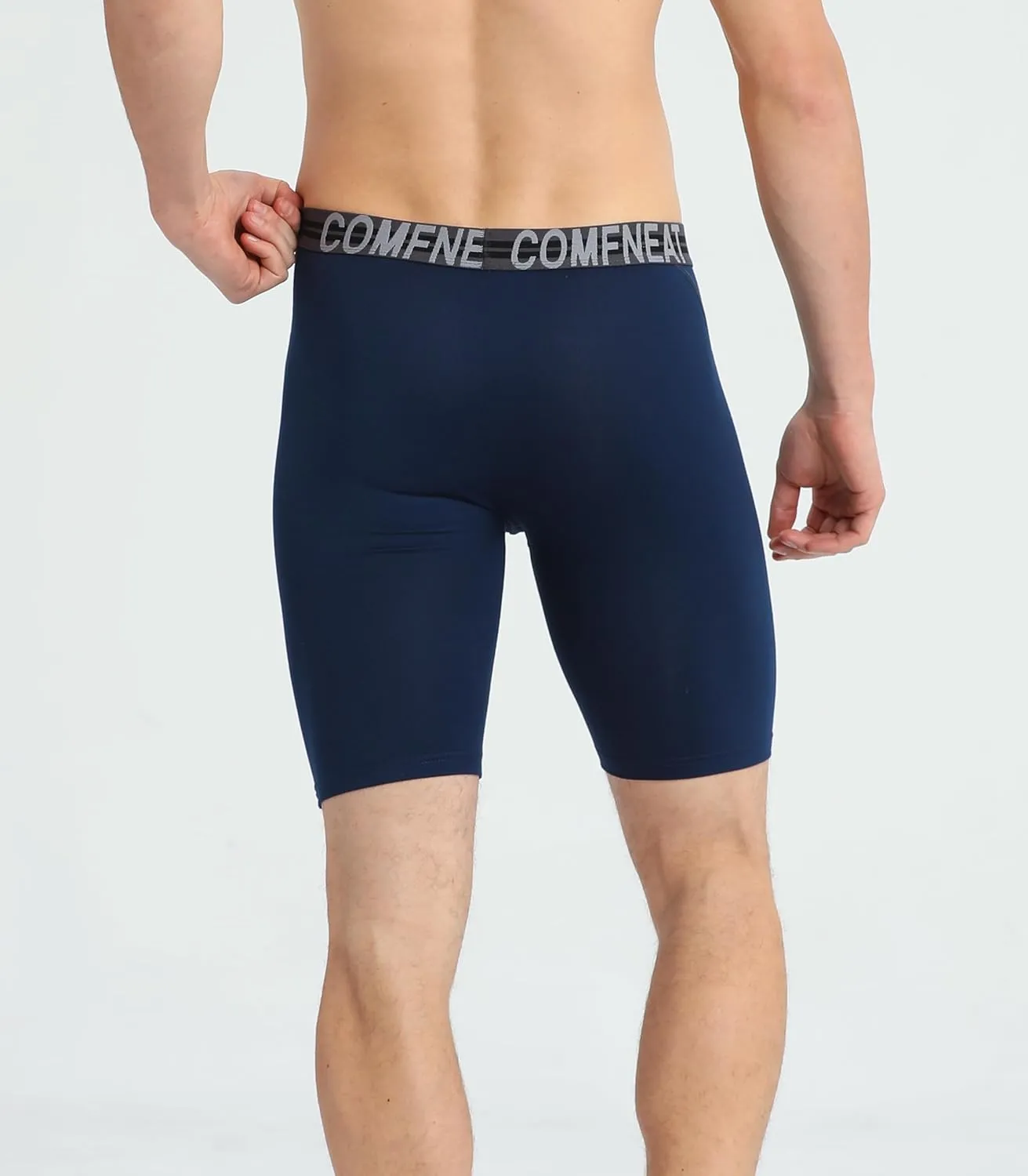 Comfneat Men's 9" Long Boxer Briefs Sports Performance Breathable Underwear 4-Pack
