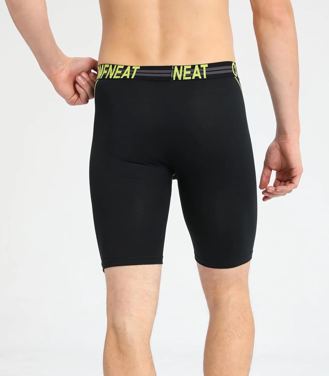Comfneat Men's 9" Long Boxer Briefs Sports Performance Breathable Underwear 4-Pack