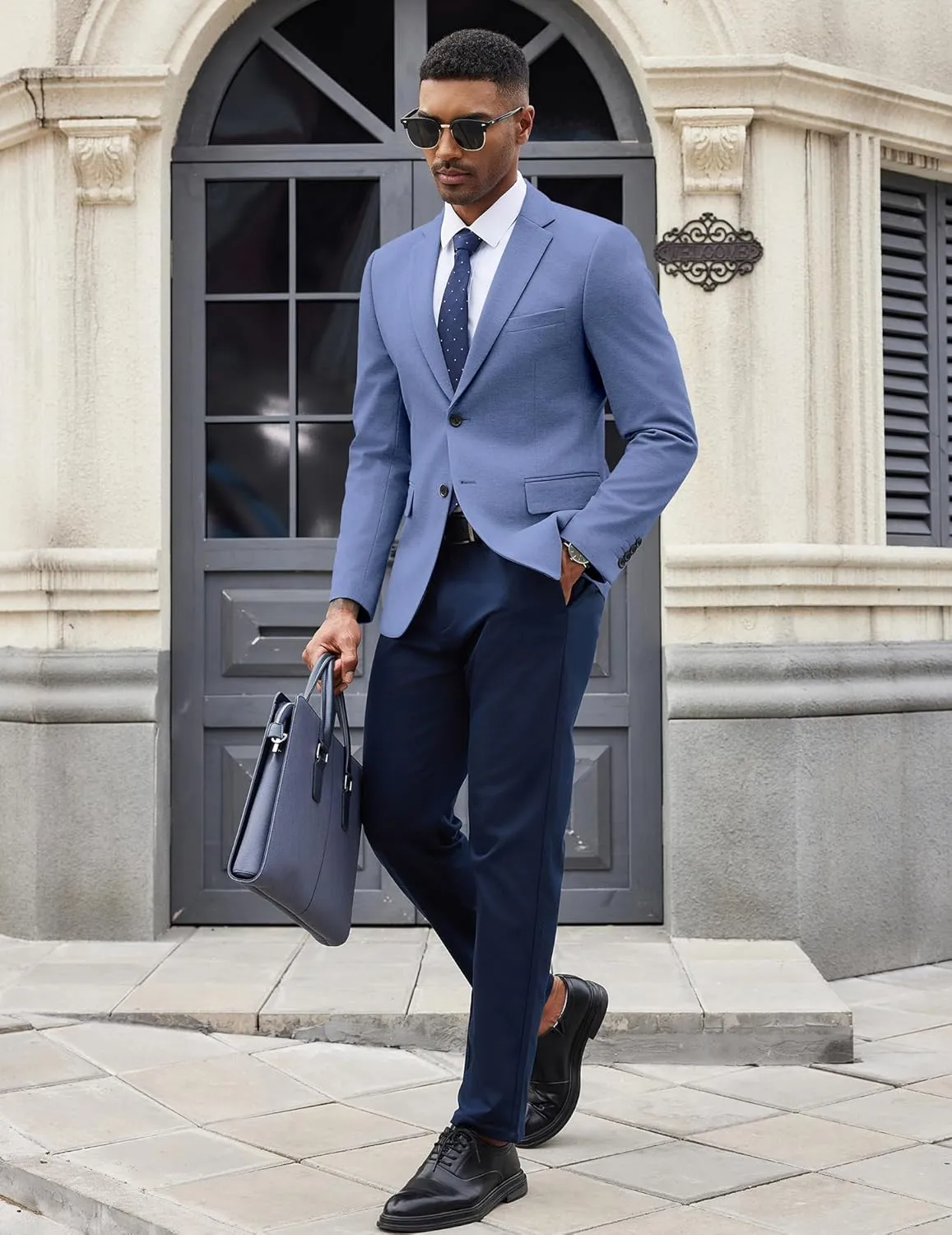 COOFANDY Mens Casual Blazer Knit Sport Coat Lightweight Two Button Suit Jacket