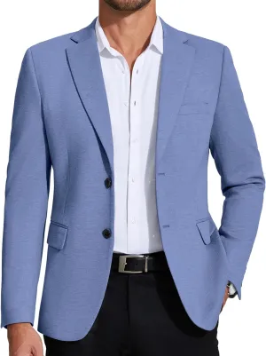 COOFANDY Mens Casual Blazer Knit Sport Coat Lightweight Two Button Suit Jacket