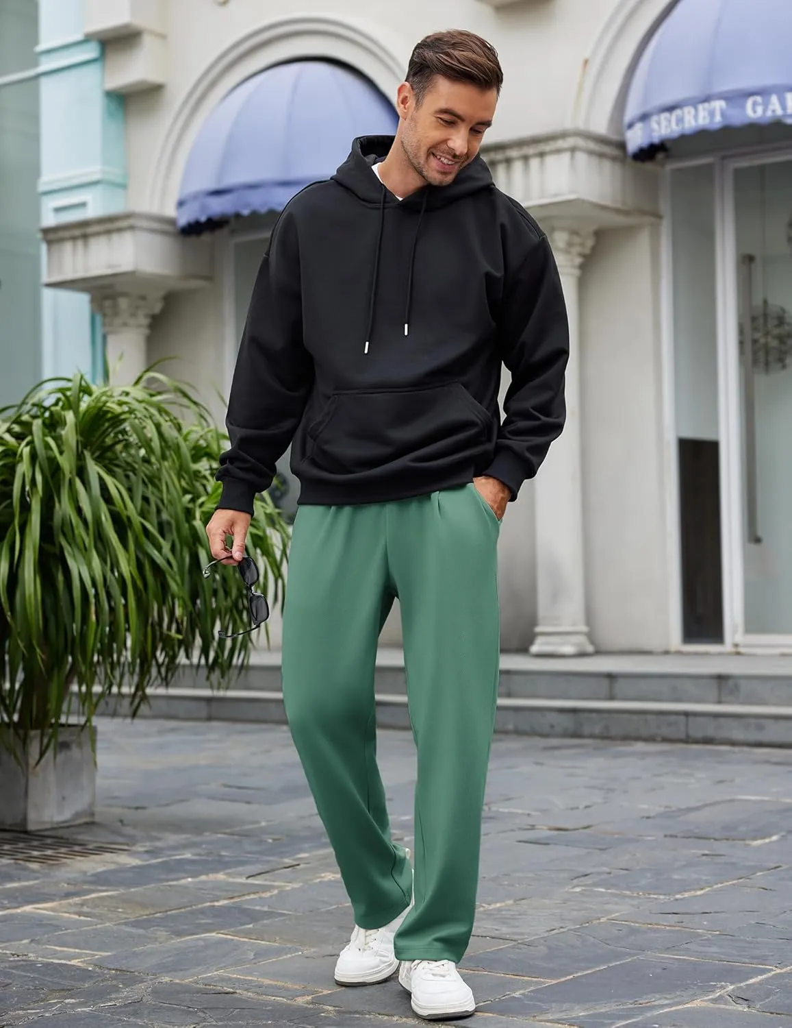 COOFANDY Mens Casual Sweatpants Open Bottom Lounge Pants Lightweight Baggy Workout Yoga Track Pants