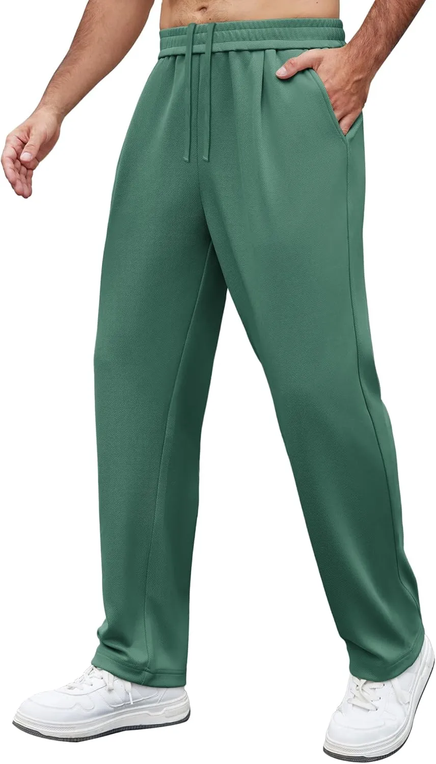 COOFANDY Mens Casual Sweatpants Open Bottom Lounge Pants Lightweight Baggy Workout Yoga Track Pants