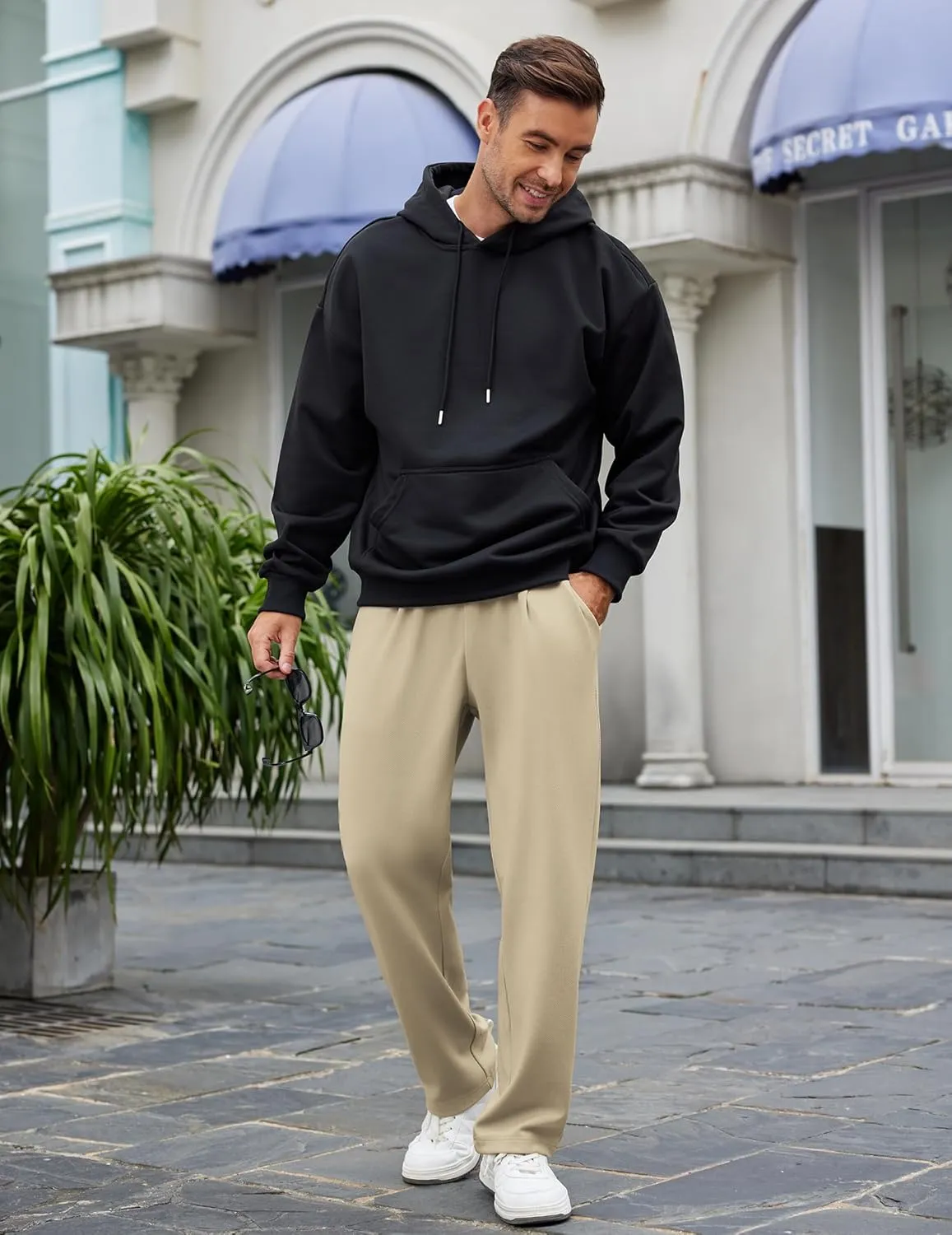 COOFANDY Mens Casual Sweatpants Open Bottom Lounge Pants Lightweight Baggy Workout Yoga Track Pants