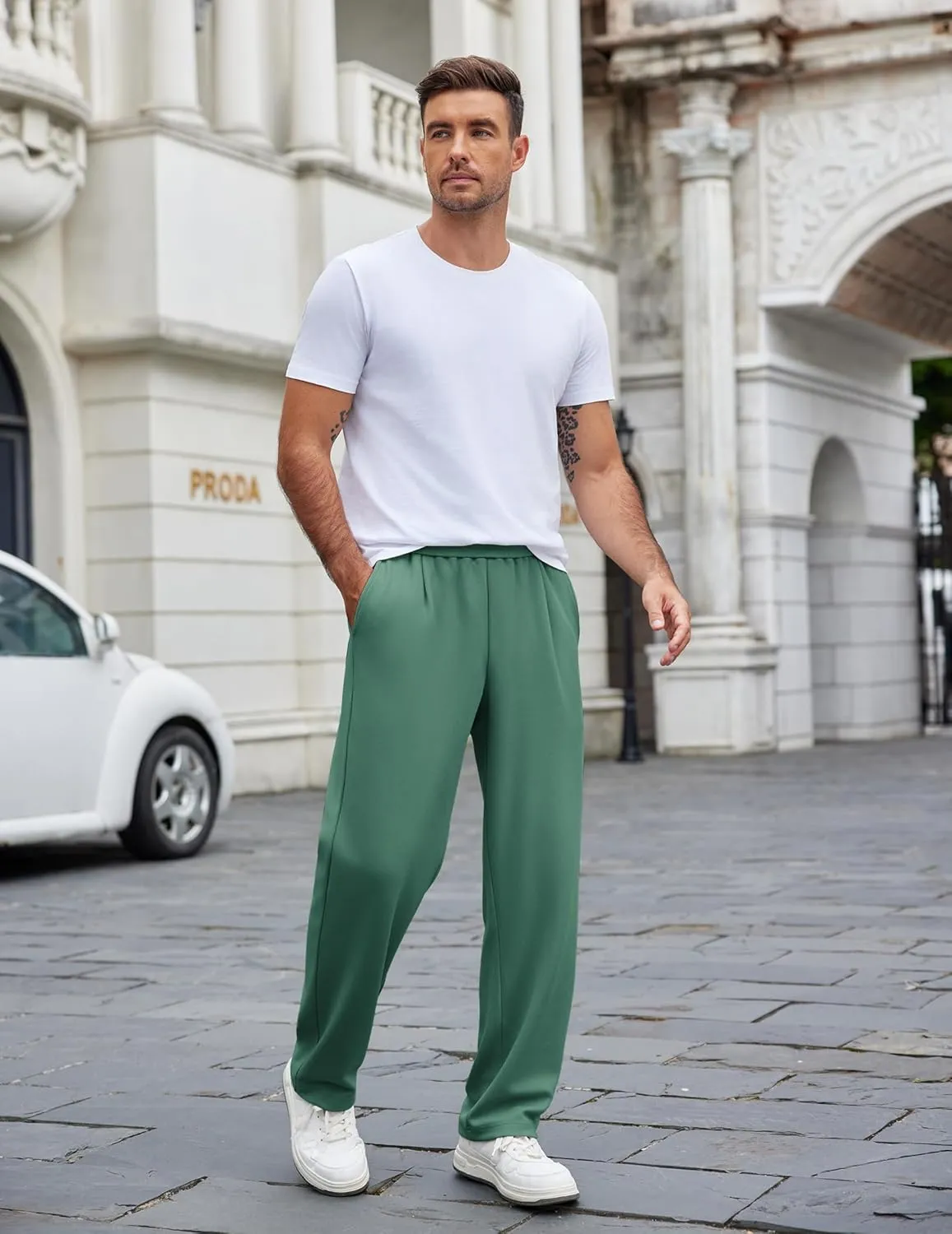COOFANDY Mens Casual Sweatpants Open Bottom Lounge Pants Lightweight Baggy Workout Yoga Track Pants