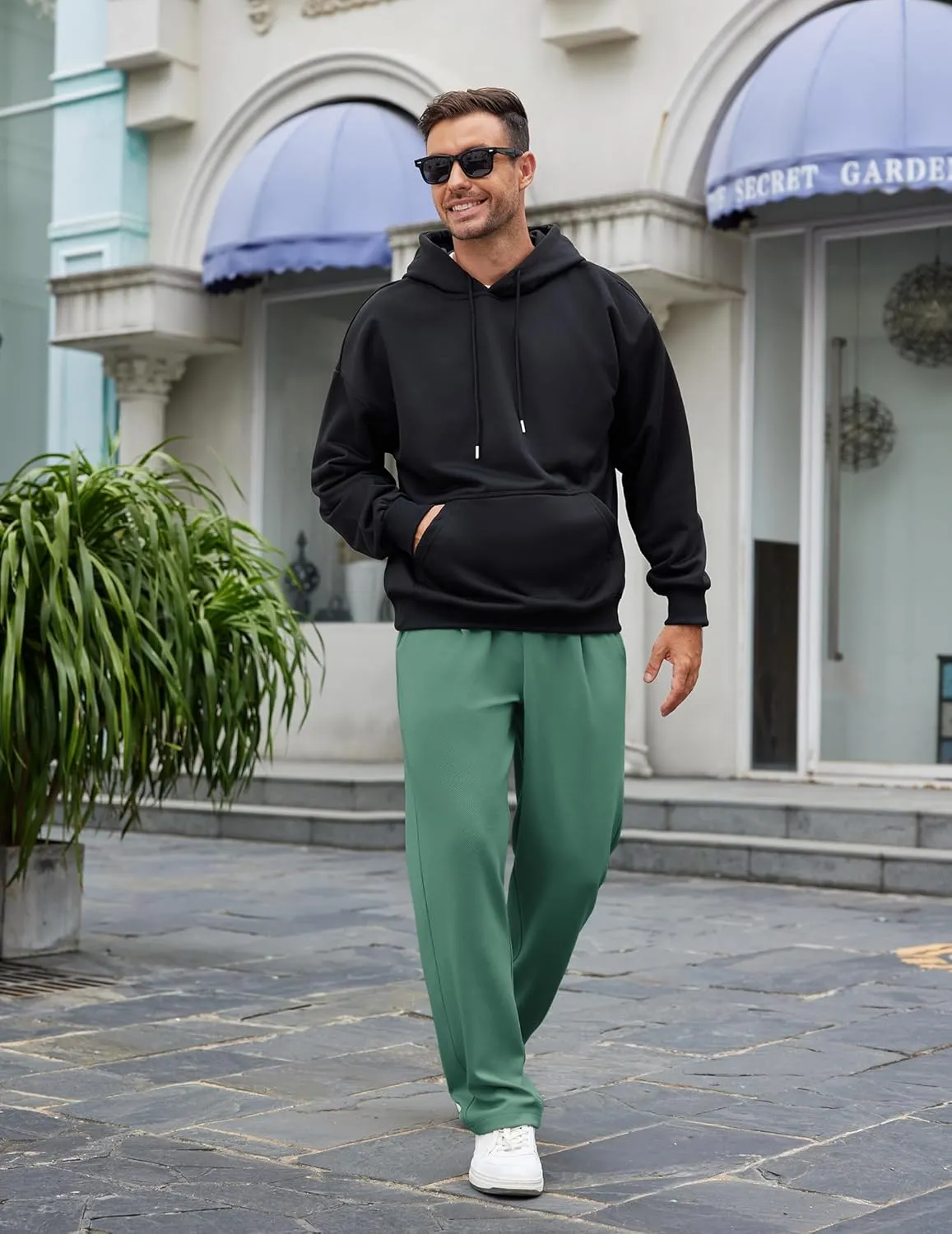 COOFANDY Mens Casual Sweatpants Open Bottom Lounge Pants Lightweight Baggy Workout Yoga Track Pants