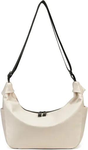CORALDAISY Crescent Bag Hobo Crossbody Bags for Women Tote Handbag Ruched Shoulder Bag Lightweight Casual Sling Bag