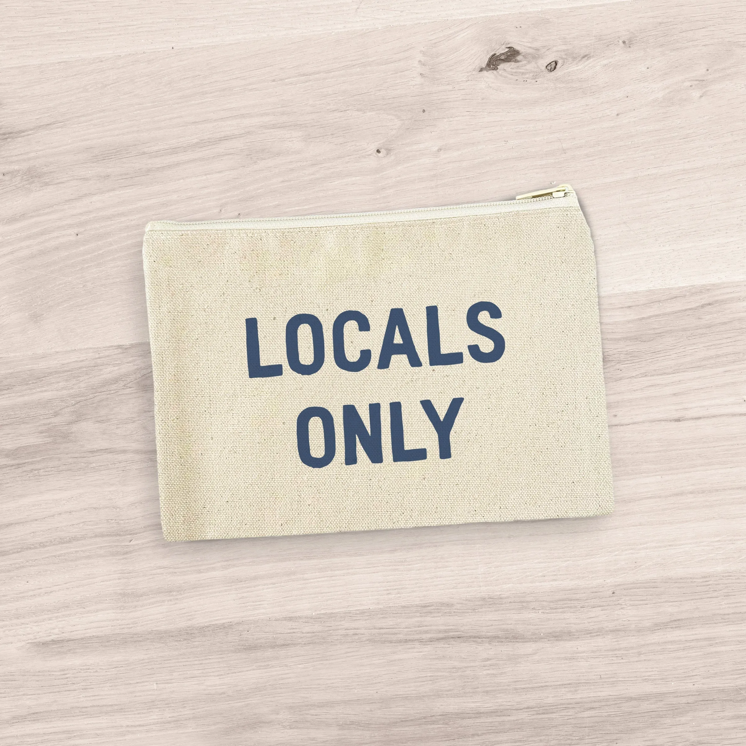 Cottage Shore - Locals Only - Canvas Zipper Pouch (Add-On)