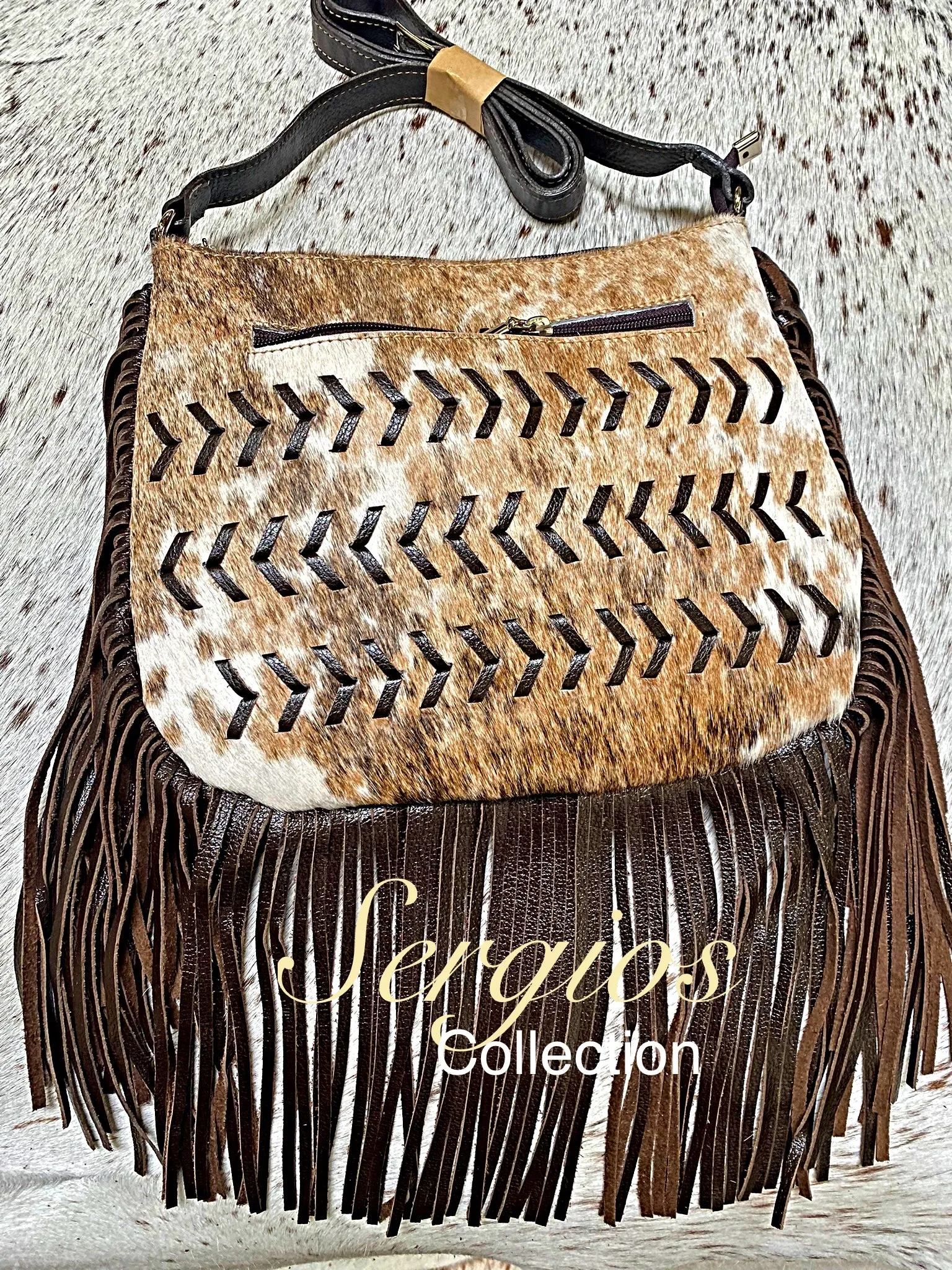 Cowhide crossbody bag