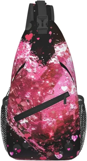 Cross Chest Bag Diagonally Sling Backpack Crossbody Shoulder Bag Heart of Magic Branches Sling Bag Travel Hiking Daypack