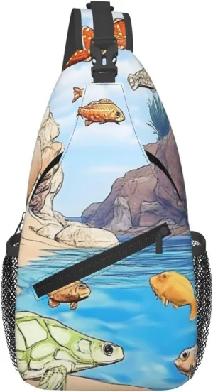 Cross Chest Bag Diagonally Sling Backpack Crossbody Shoulder Bag Realistic Paleontological Art Branches Sling Bag Travel Hiking Daypack