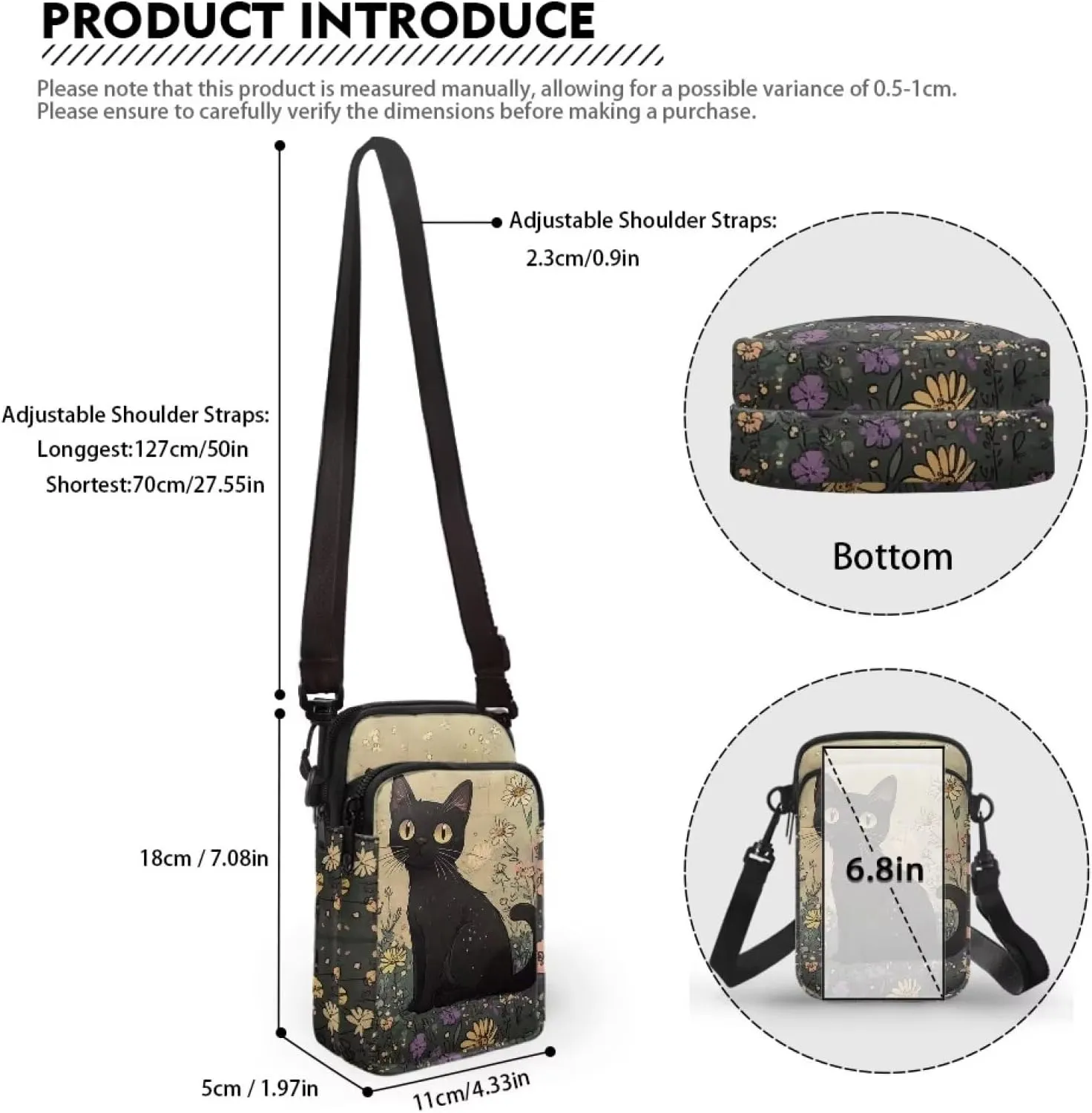Crossbody Bag Crossbody Purses for Women Shoulder Bags with Strap Casual Polyester Shoulder Bag