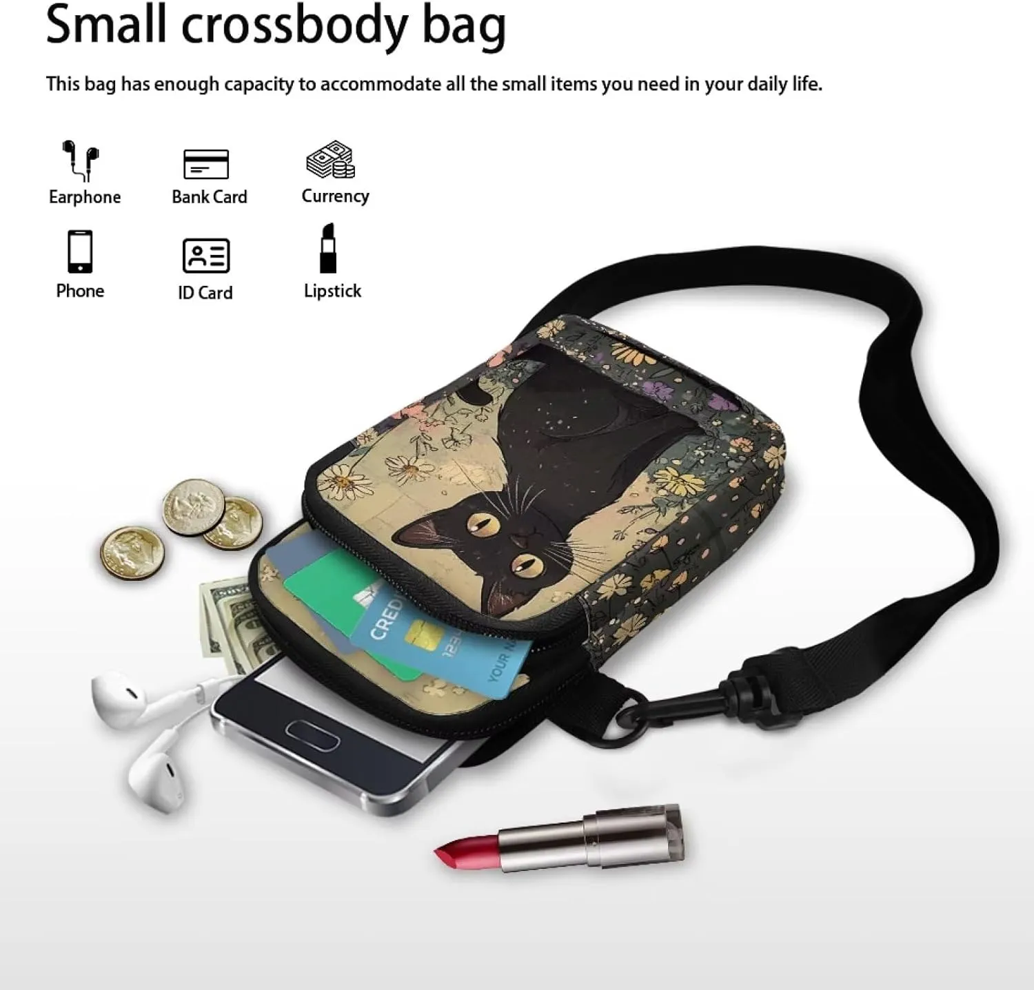 Crossbody Bag Crossbody Purses for Women Shoulder Bags with Strap Casual Polyester Shoulder Bag