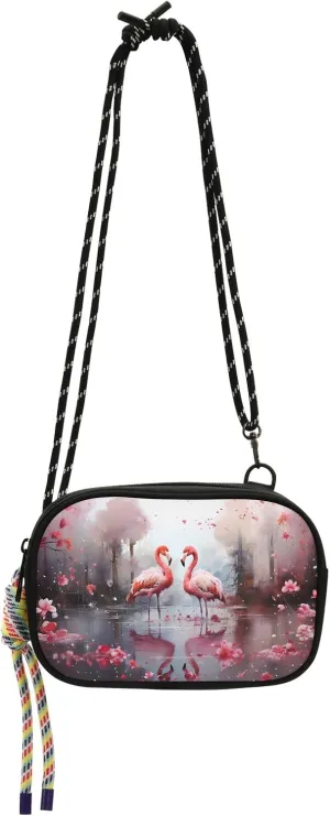 Crossbody Bag Flamingo Couple Standing in Water Phone Purse Small Handbag