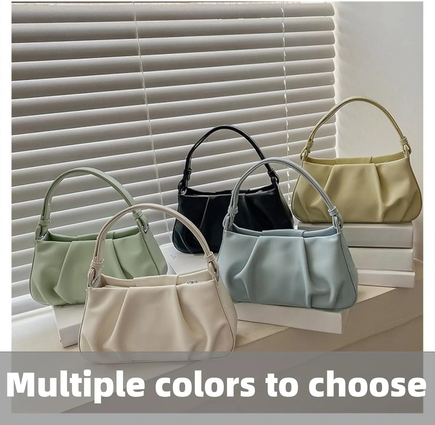 Crossbody Bag for women, Handheld Pleated Cloud Bag Single Shoulder Armpit Handbag with Zipper, Suitable for Travel