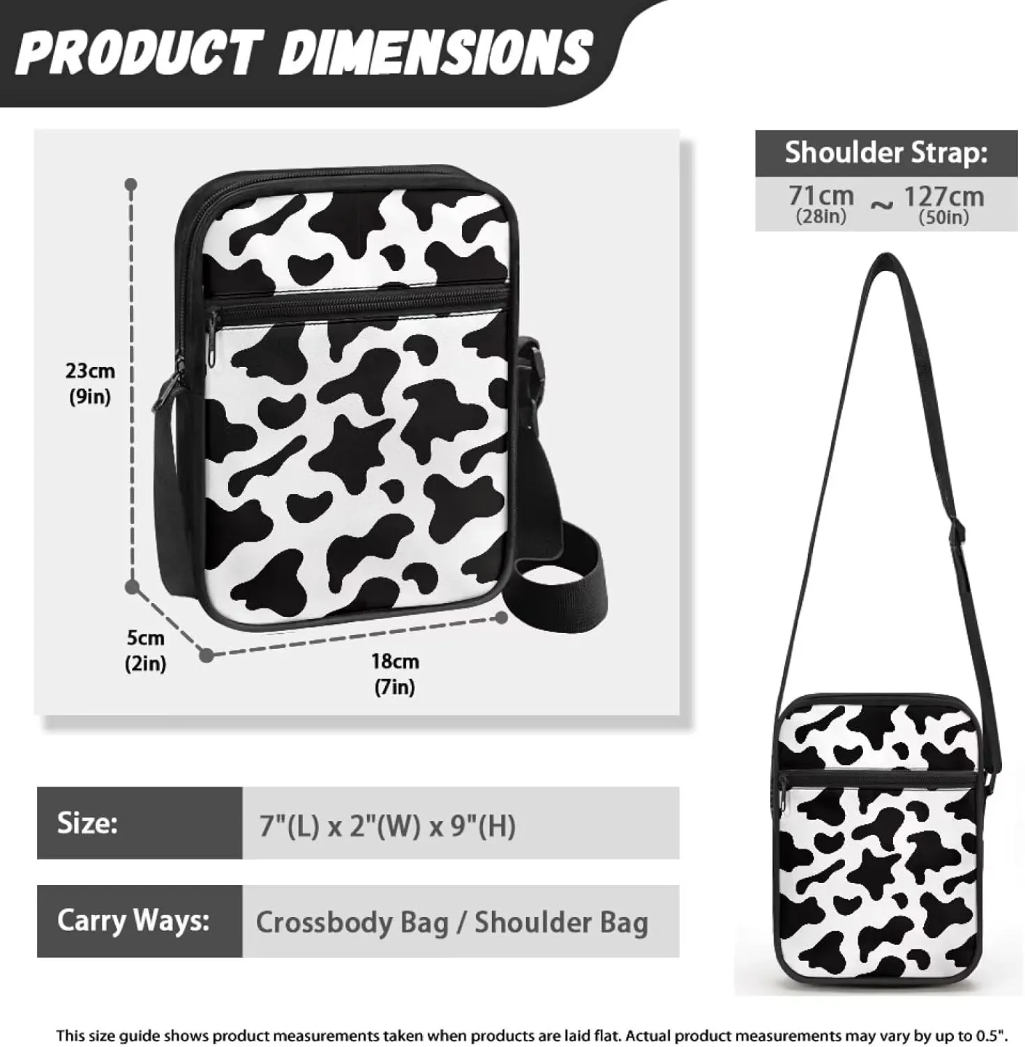 Crossbody Bag for Women Men, Small Sling Pack Handbag for Work Business, Lightweight Messenger Shoulder Travel Bag