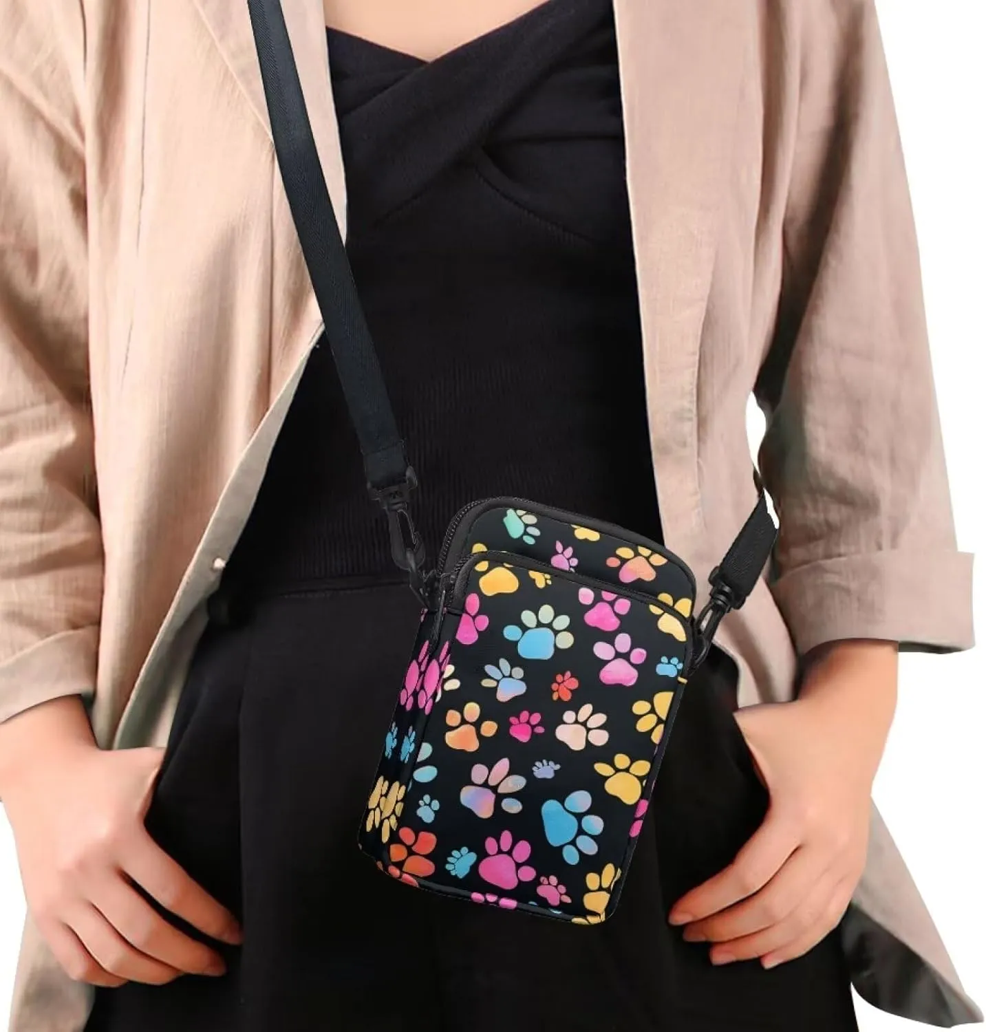 Crossbody Bag for Women Mini Messenger Bag Cell Phone Purse Sling Shoulder Bag with Double Pockets