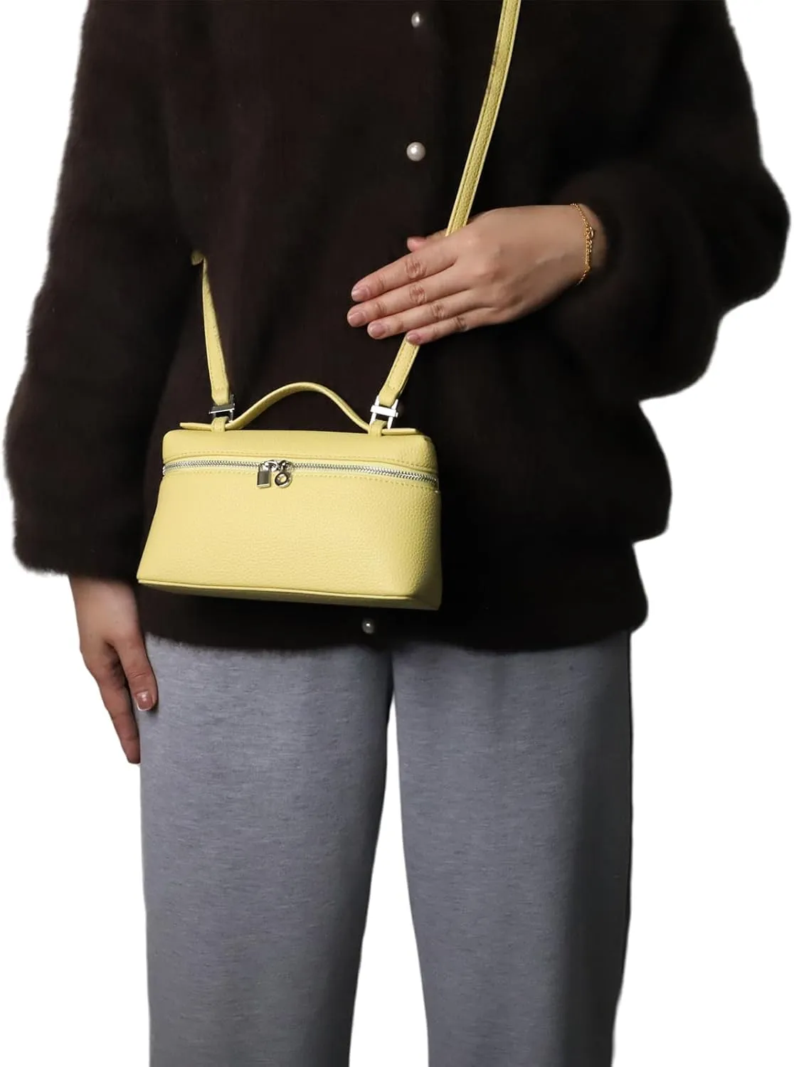 Crossbody Bag for Women Top-Handle Pouch Bag Designer Shoulder Leather Handbag Trendy Purse
