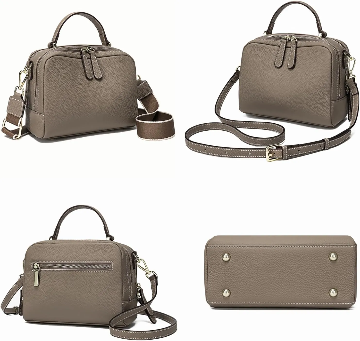 Crossbody Bag Genuine Leather Crossbody Purse for Women Satchel Bag Small Cross Body Bag Shoulder Bag Handbags Top-Handle Bag