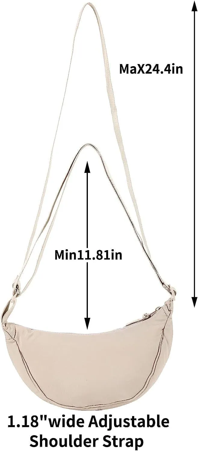 Crossbody Bag Hobo Sling Crescent Bag Women Men Trendy Small Shoulder Bag Purse Dumpling Bag Casual Handbag Adjustable Strap