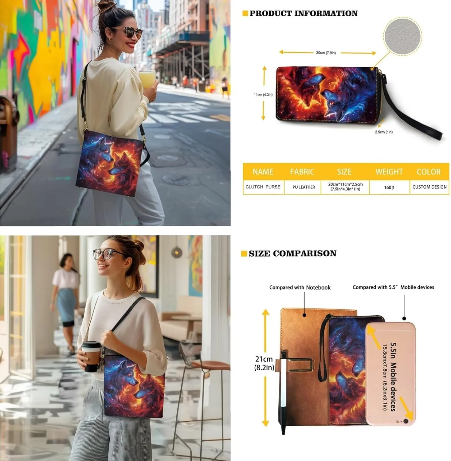 Crossbody Hobo Bag with Wallet Set for Women, 2 Pcs Bucket Purse Set Large Bucket Handbag with Adjustable Strap