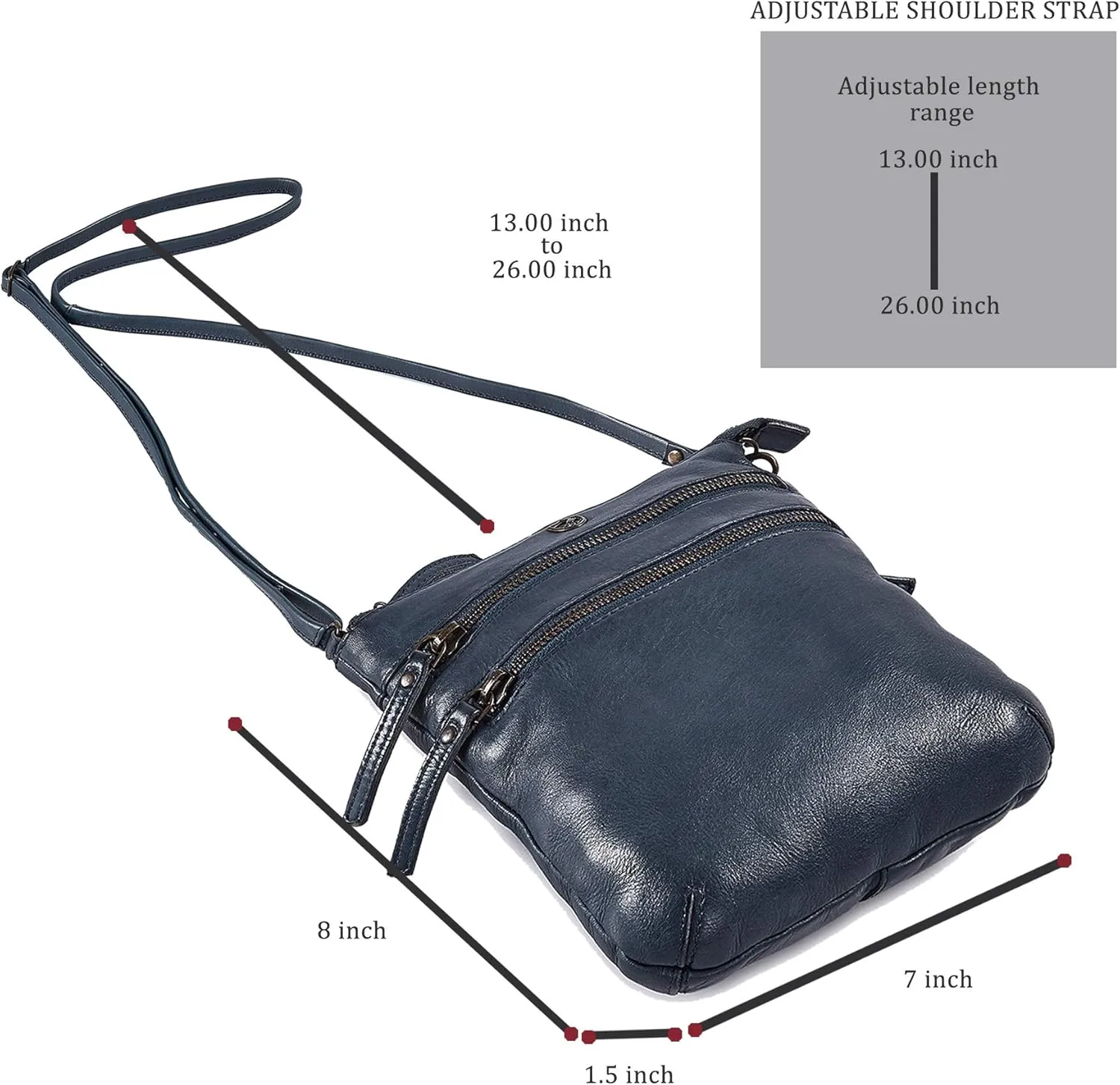 Crossbody Sling Bag for Women Small Real Leather Purse Vintage Travel Crossover Shoulder Bag Handmade