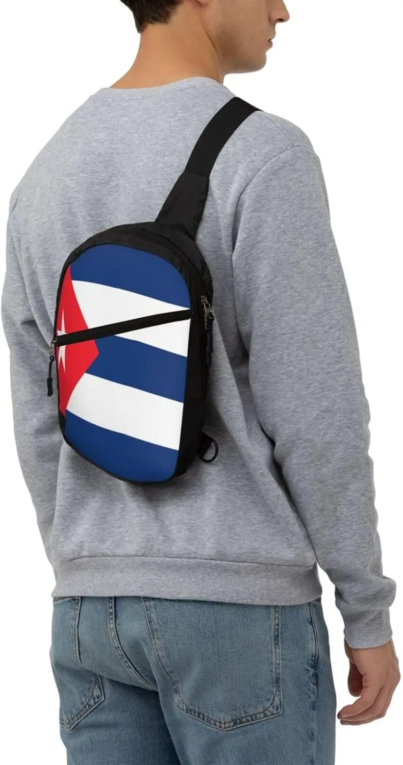 Cuba Flag Packable Crossbody Bag Portable Sling Bags Foldable Travel Daypack Reusable Sports Shoulder Backpack Diagonally Chest Bag for Workout