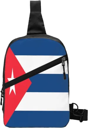 Cuba Flag Packable Crossbody Bag Portable Sling Bags Foldable Travel Daypack Reusable Sports Shoulder Backpack Diagonally Chest Bag for Workout