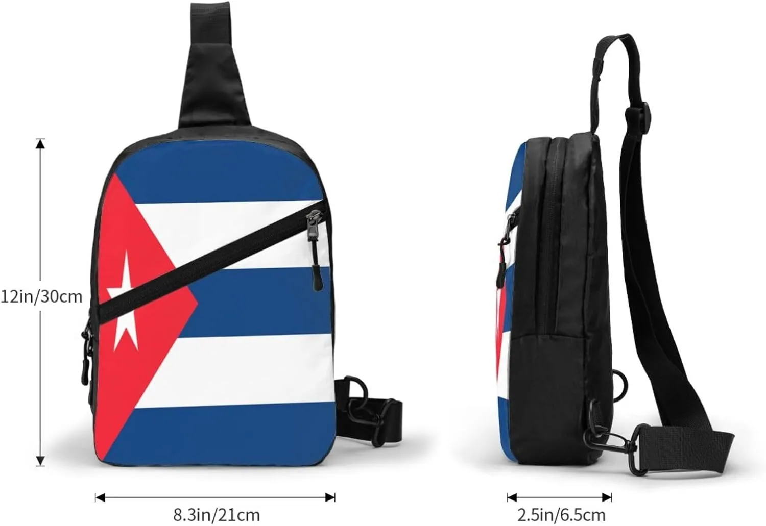 Cuba Flag Packable Crossbody Bag Portable Sling Bags Foldable Travel Daypack Reusable Sports Shoulder Backpack Diagonally Chest Bag for Workout