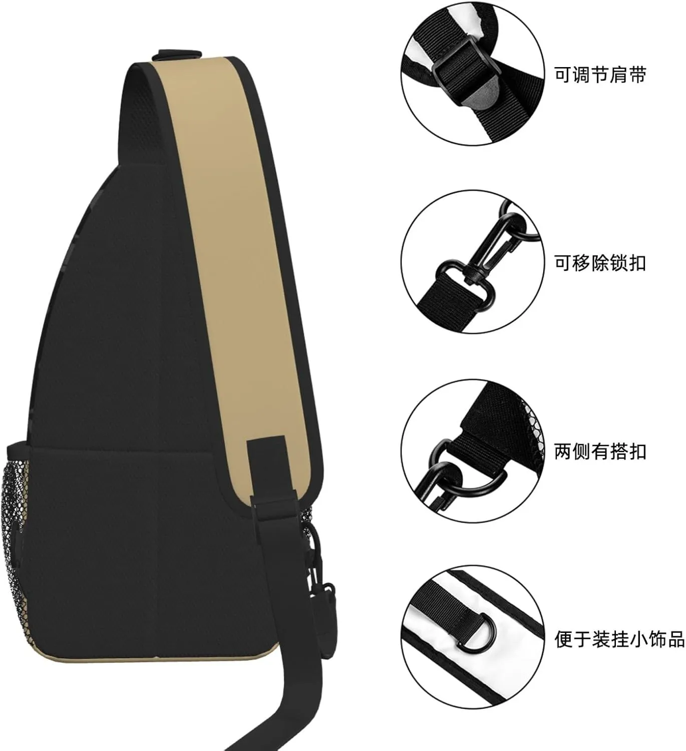 Custom Football Sling Bag New Orleans Style Crossbody Bags Personalized Name And Number Shoulder Backpack Lightweight Chest Pack for Sports/Travel/Gifts
