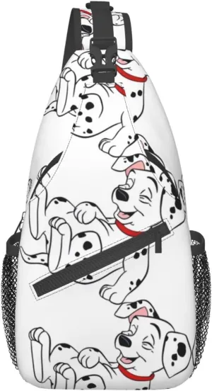 Cute Dalmatian Sling Bag Crossbody Shoulder Backpack Casual Chest Bag Sport Travel Hiking Daypack For Women Men