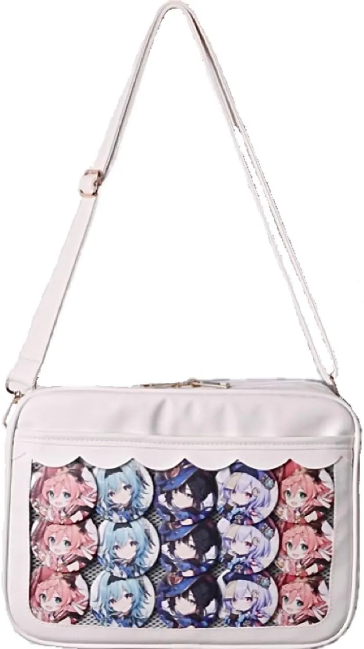Cute Ita Bag Multi-Purpose Crossbody Bag Messenger Bag Shoulder Tote Bag Purse Kawaii Anime Pin Display Bag for Cosplay