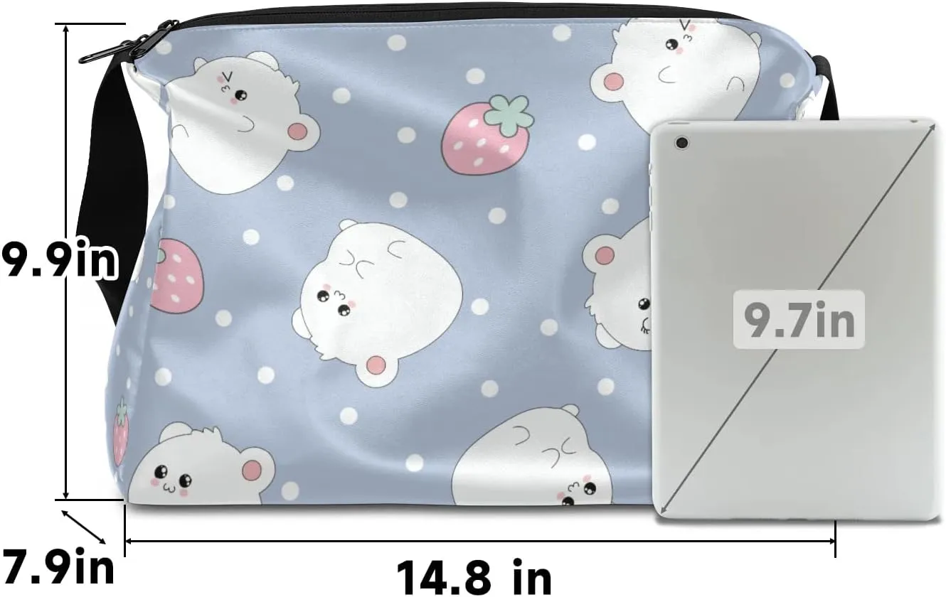 Cute Strawberry Mouse Small Gym Bag for Men Women Workout Sport Duffle Bag Waterproof Weekender Overnight Bag Lightweight Carry on Tote Bag Crossbody Shoulder Travel Bag for Swim Yoge Dance