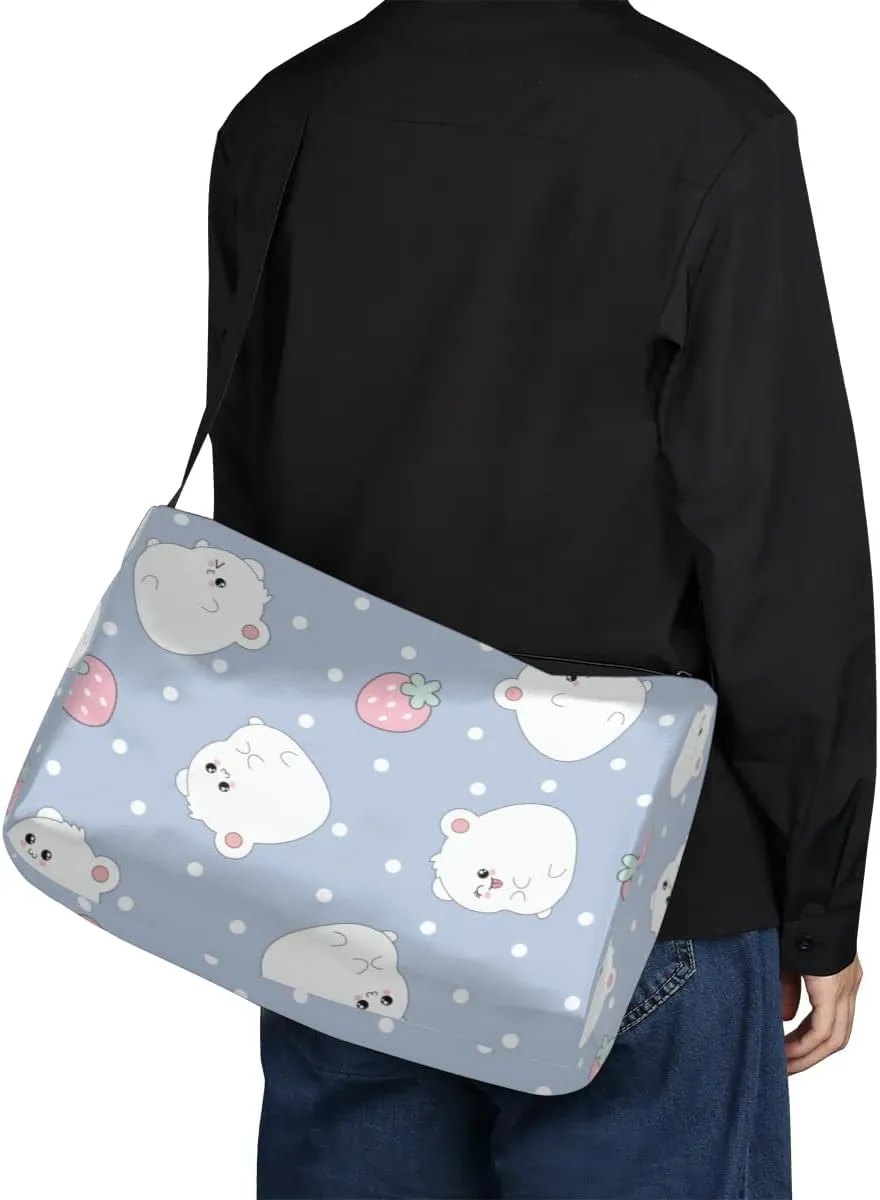 Cute Strawberry Mouse Small Gym Bag for Men Women Workout Sport Duffle Bag Waterproof Weekender Overnight Bag Lightweight Carry on Tote Bag Crossbody Shoulder Travel Bag for Swim Yoge Dance