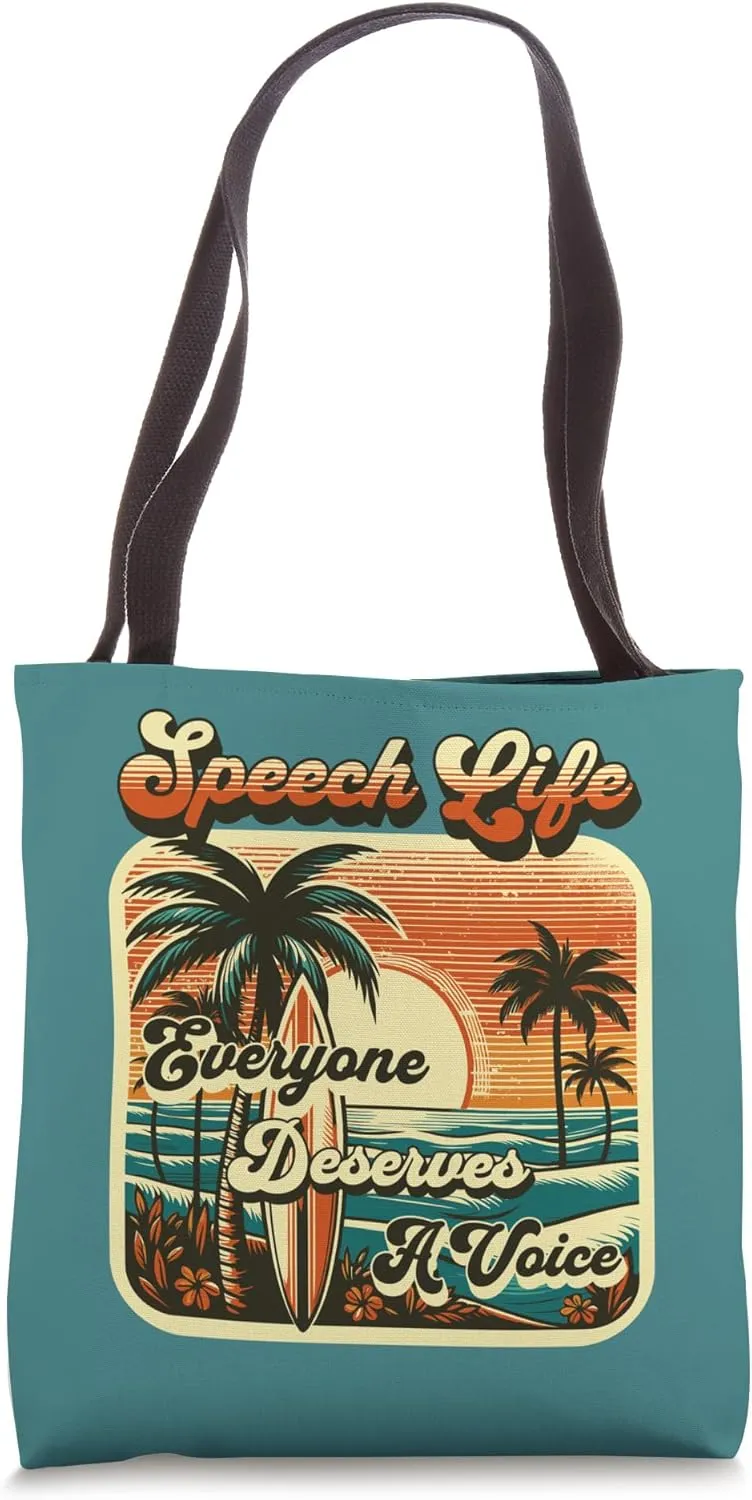 Cute Summer Speech Therapy SLP Therapist Beach & Sun SLP Tote Bag
