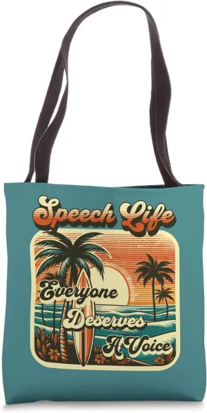 Cute Summer Speech Therapy SLP Therapist Beach & Sun SLP Tote Bag