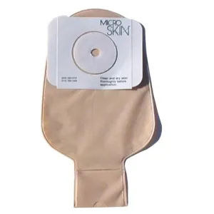 Cymed 78429 11 inch Drainable Ileostomy Pre-sized Pouch with MicroSkin Adhesive Barrier - 1(1/8) inch (29 mm), With MicroDerm thick washer, Opaque, Box of 10 pouches