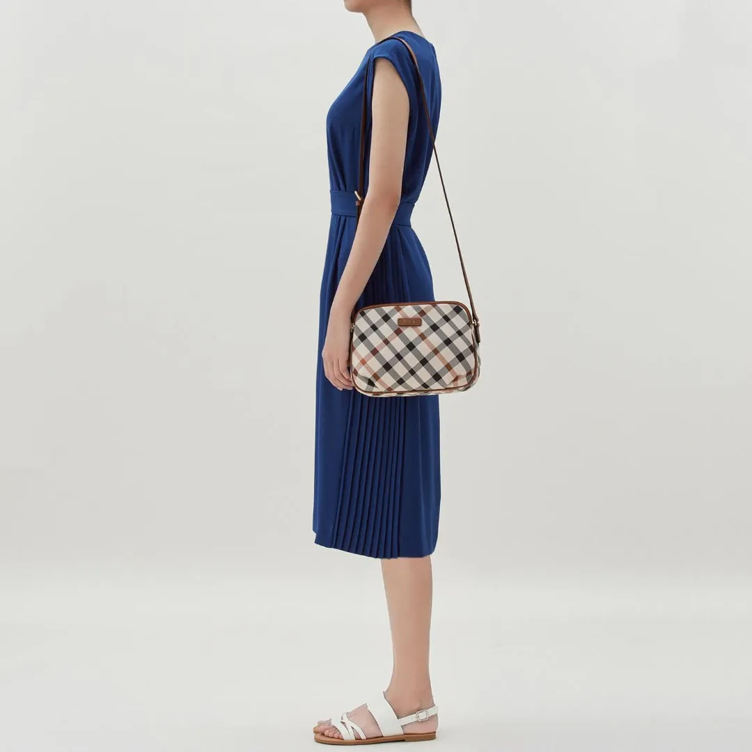 DAKS Brown House Check Jacquard Cross Bag Shoulder Bag HARRIS Luxury Bag Comfortable Bag / from Seoul, Korea