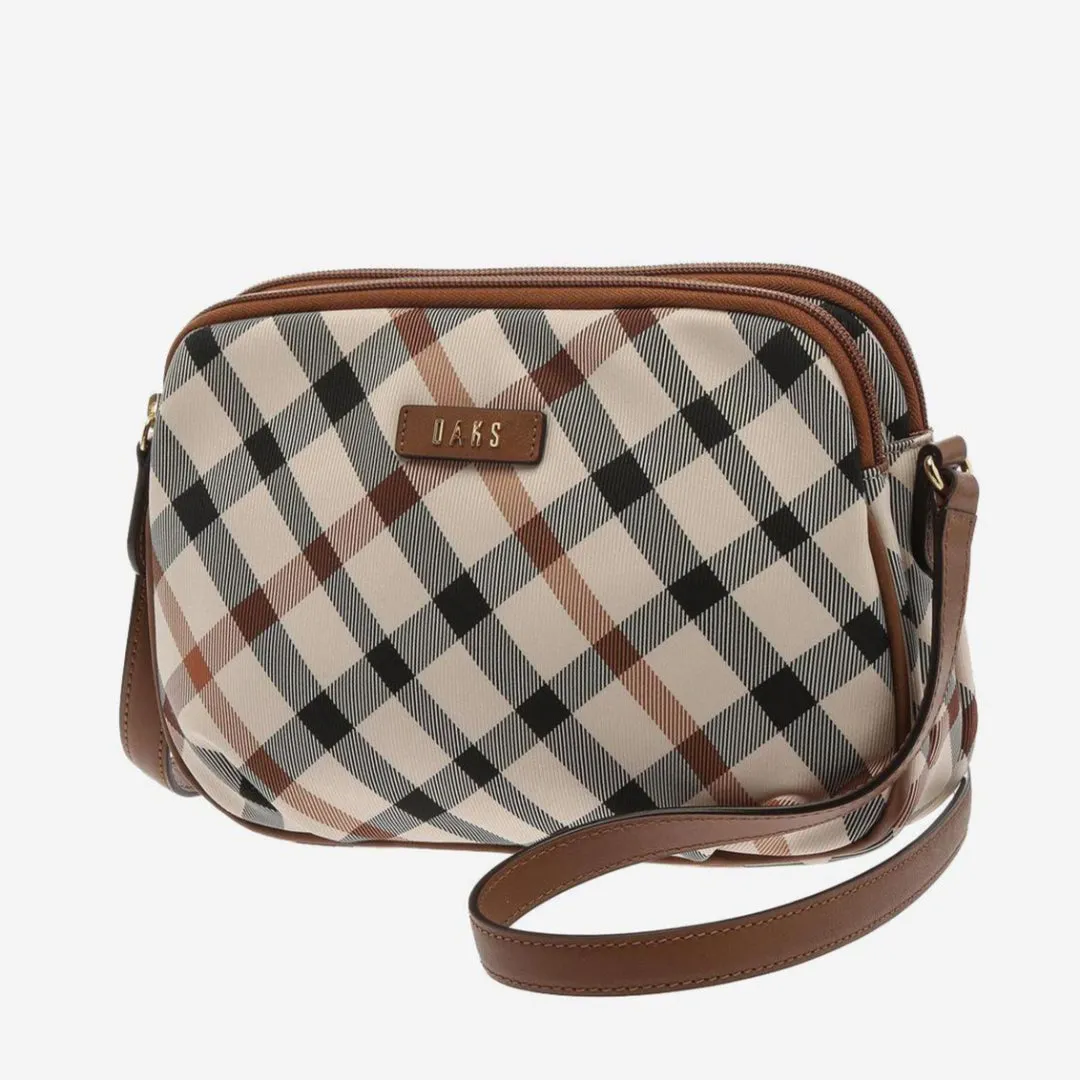DAKS Brown House Check Jacquard Cross Bag Shoulder Bag HARRIS Luxury Bag Comfortable Bag / from Seoul, Korea
