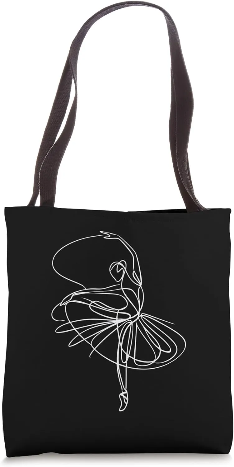 Dancing Ballerina Minimalist Ballet Dancer Dance Women Girls Tote Bag