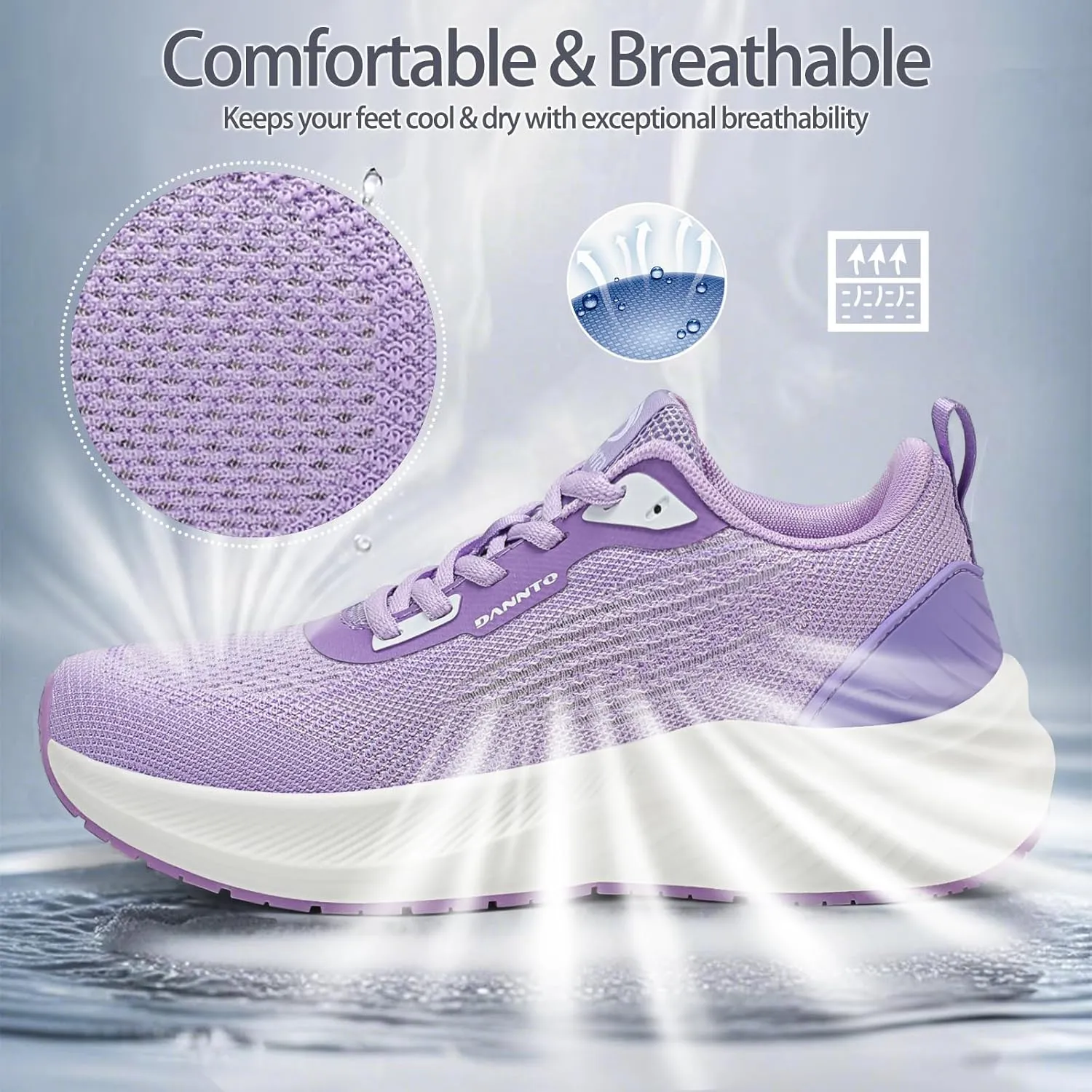 Dannto Womens Breathable Running Shoes Lightweight Walking Sneakers Non-Slip Athletic Sports