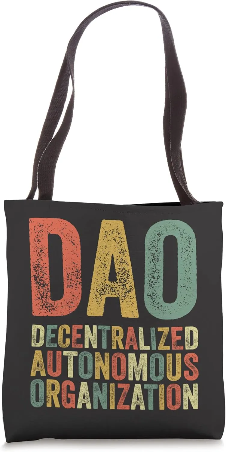 DAO Decentralized Autonomous Organization NFT Cryptocurrency Tote Bag