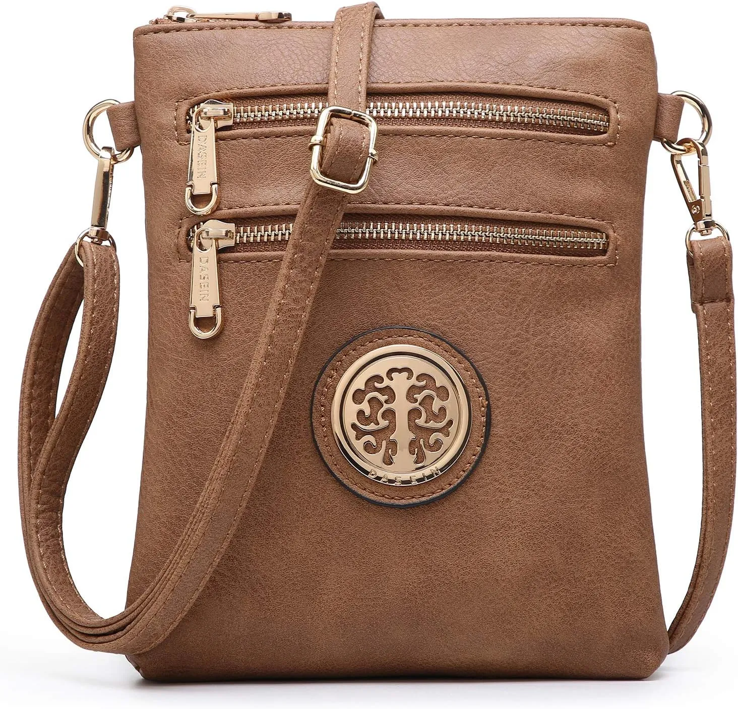 Dasein Women Small Crossbody Bag Lightweight Shoulder Purses Multi Zipper Pockets Phone Purse Handbag