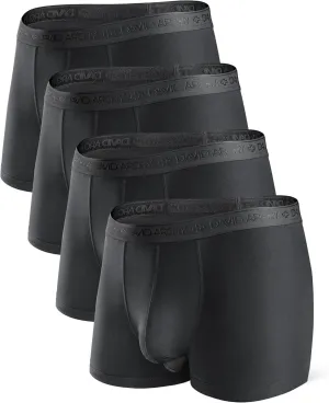 DAVID ARCHY Men's Boxer Briefs, Micro Modal Dual Pouch Trunks Support Ball Bulge Enhancing Underwear,Underwear For Man 3 Pack